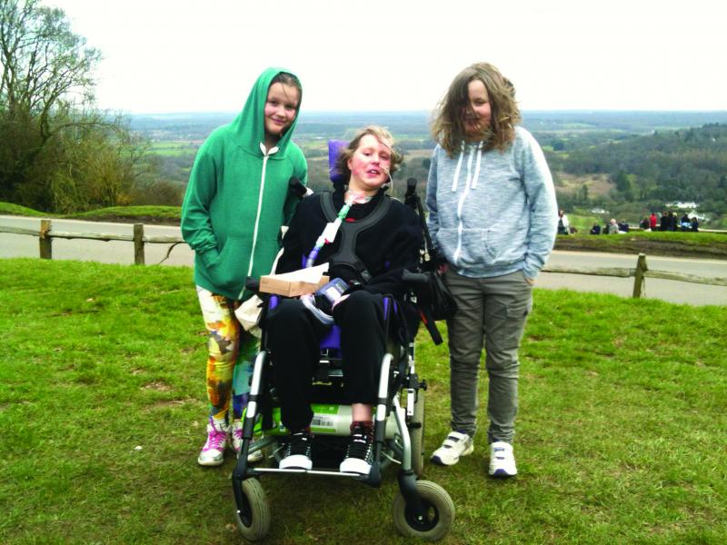 Clare in her wheelchair