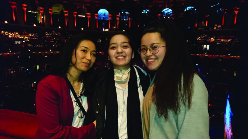 Emilie with her mum and sister