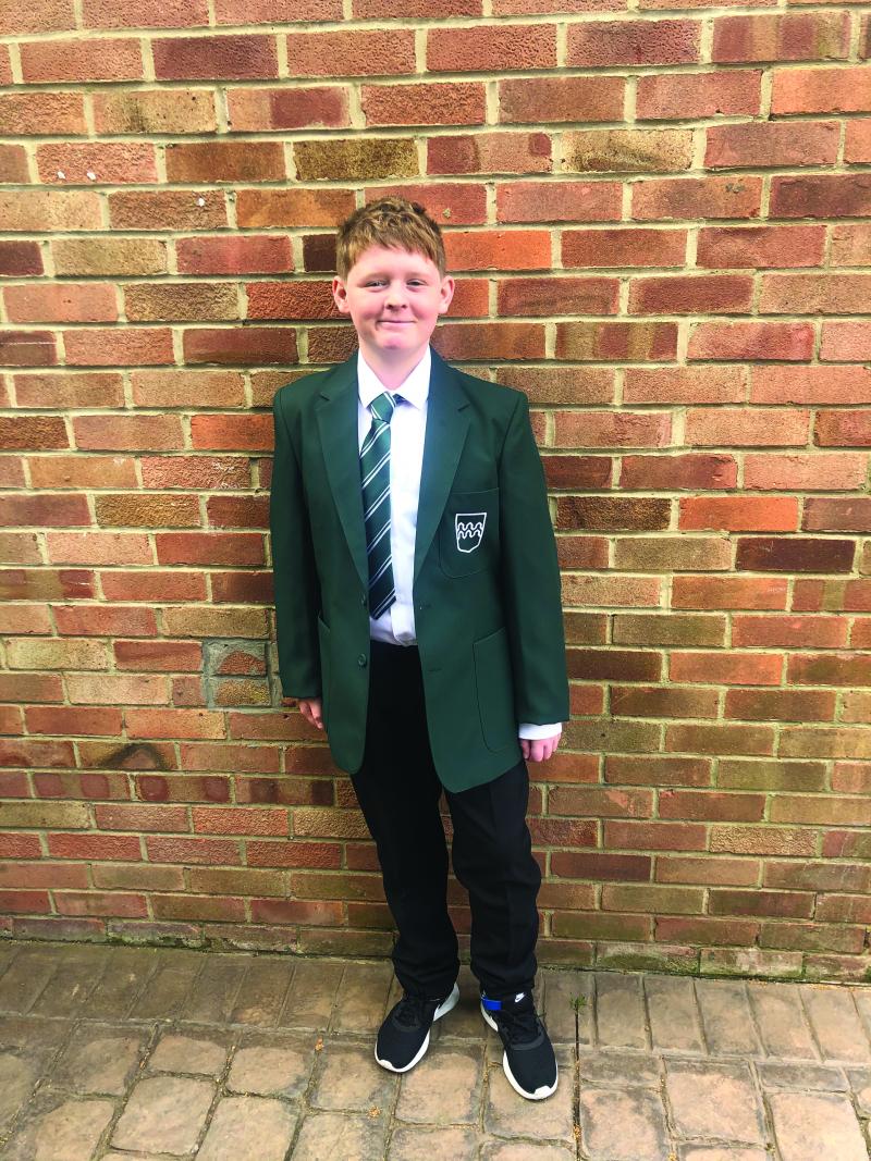 Marli in his school uniform 