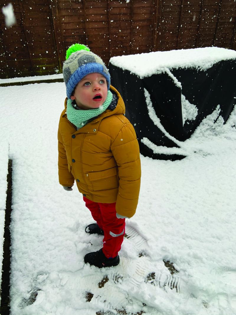 Matthew out in the snow