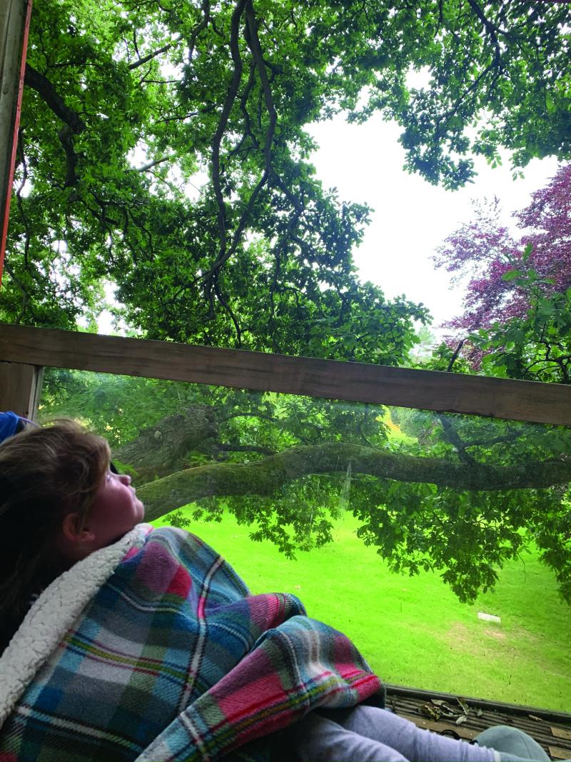 Mila in the tree house