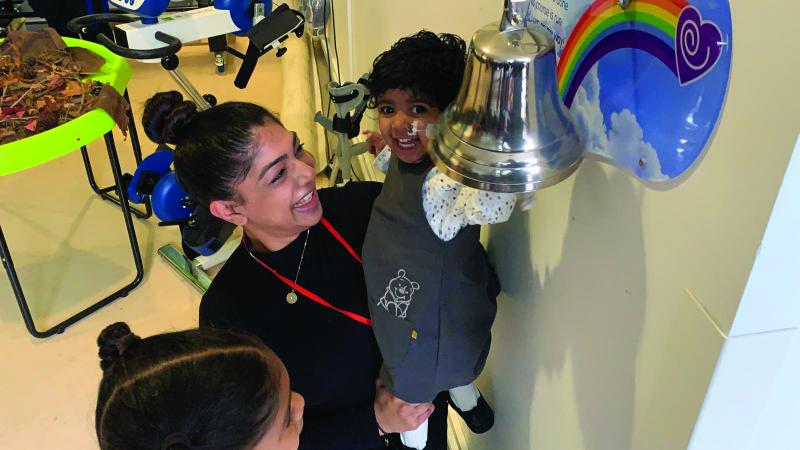 Saffron ringing the going home bell