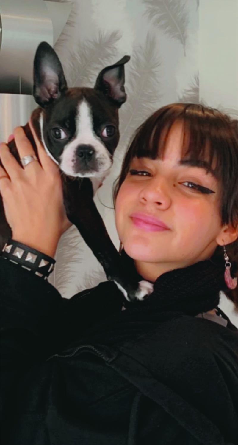 Savannah with her dog 