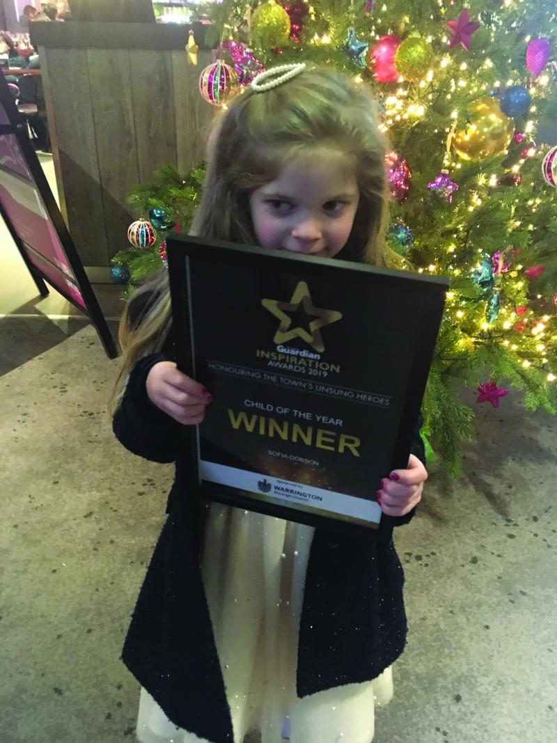 Sofia-Rose winning a Child of the Year award