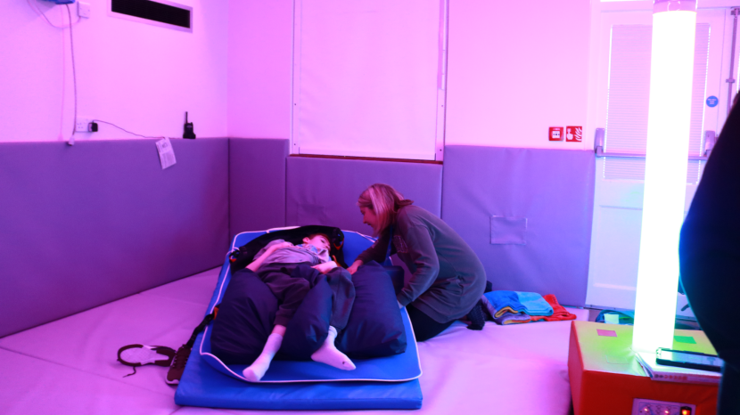 Charlie enjoying a relaxing yoga session.